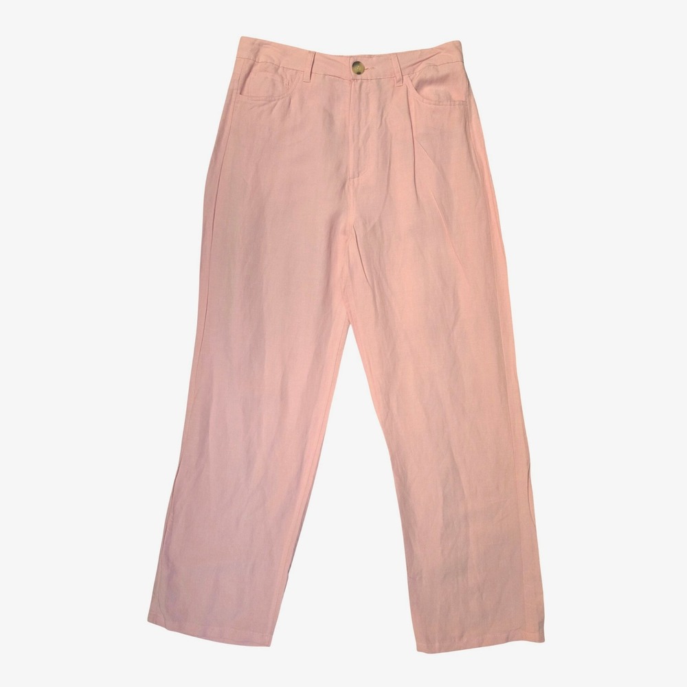 BLANK NYC The Baxter Linen Ribcage Straight Leg Pants Pink 27 Casual Resort NWT
